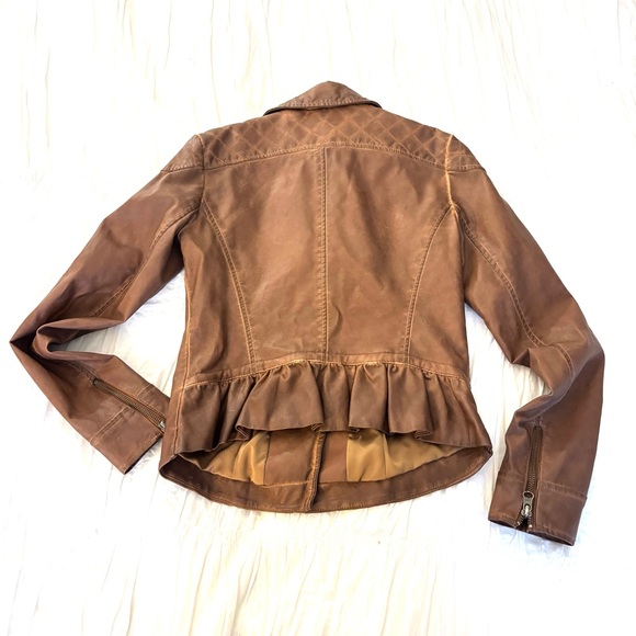 Anthropologie faux-leather moto jacket - Picture 3 of 8